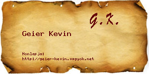 Geier Kevin névjegykártya